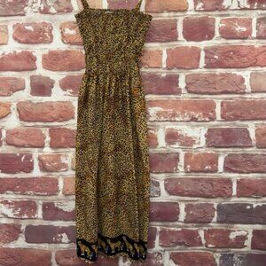 Dress Women's Tan Black Cheetah Safari Animal Sundress Casual